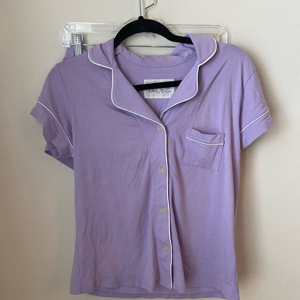 SET The Cat’s Pajamas Lavender Pima Cotton Pajama Shorts XS